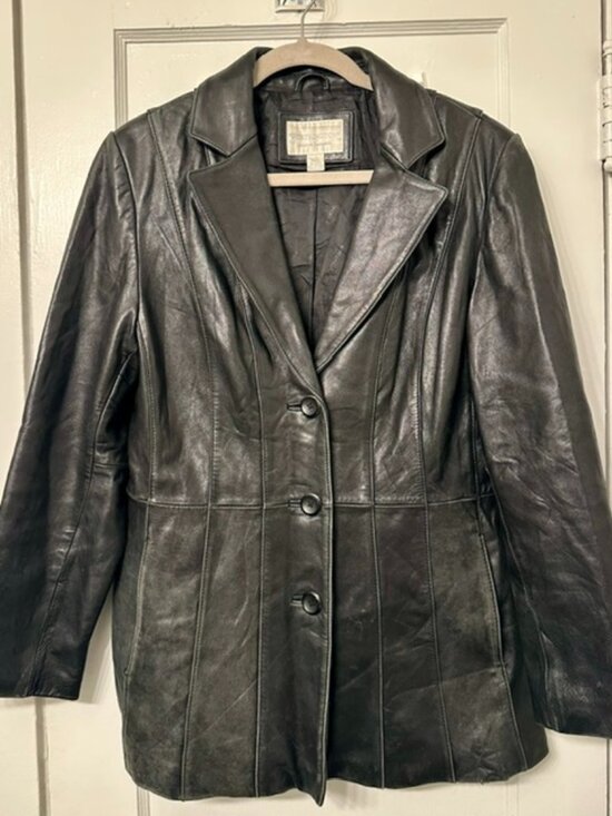 Worthington Jackets & Blazers - Worthington Genuine Lambskin Button Up Leather Blazer Jacket